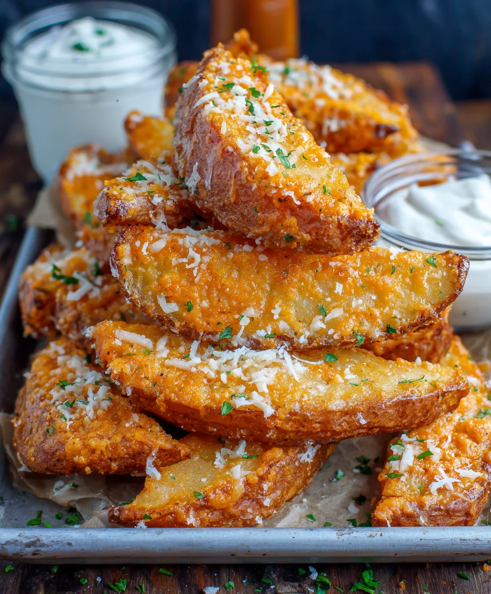 Baked Garlic Parmesan Potato Wedges