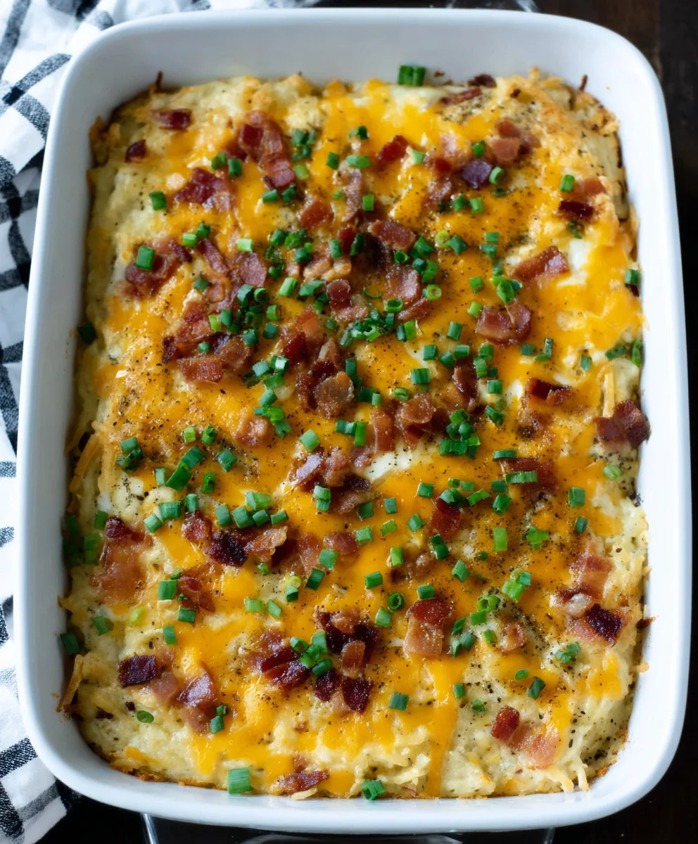 Bacon Egg and Hash Brown Casserole for a Lazy Weekend Breakfast