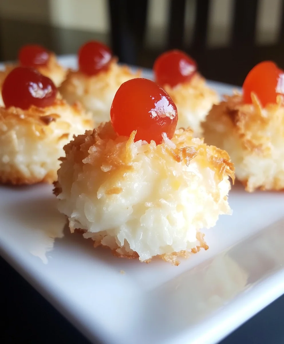 Cherry Topped Coconut Macaroons